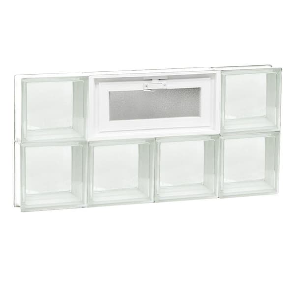 Clearly Secure 31 in. x 15.5 in. x 3.125 in. Frameless Vented Clear Glass Block Window