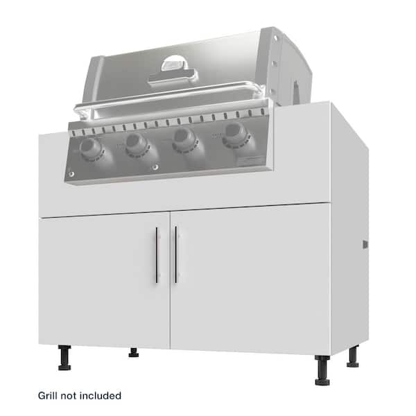 Miami Weatherboard 42 in. X 27 in. X 34.5 in Outdoor Base Cabinet Grill in Shell White Matte
