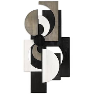 Luminus Dusk Hand Made and Hand Finished Dimensional Solid Paulownia Wood Abstracts Wall Art, 48 in. x 24 in.