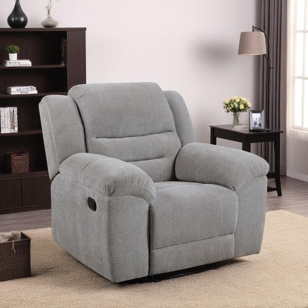 Gilo Gray Fabric Glider Recliner Chair with Pillow Top