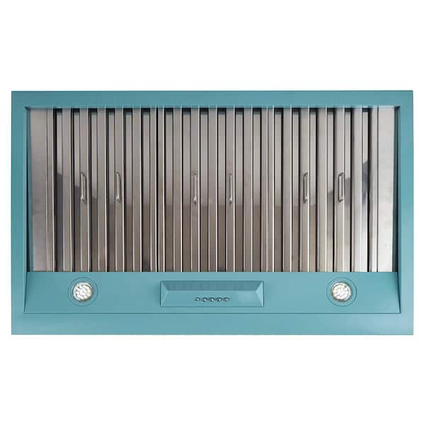 Classic Retro 36 in. 700 CFM Ducted Under Cabinet Range Hood with LED Lighting in Ocean Mist Turquoise