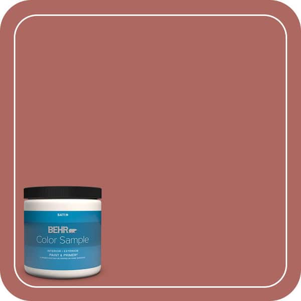 BEHR PREMIUM PLUS 8 oz. #PPU2-13 Colonial Brick Satin Enamel Interior/Exterior Paint & Primer Color Sample