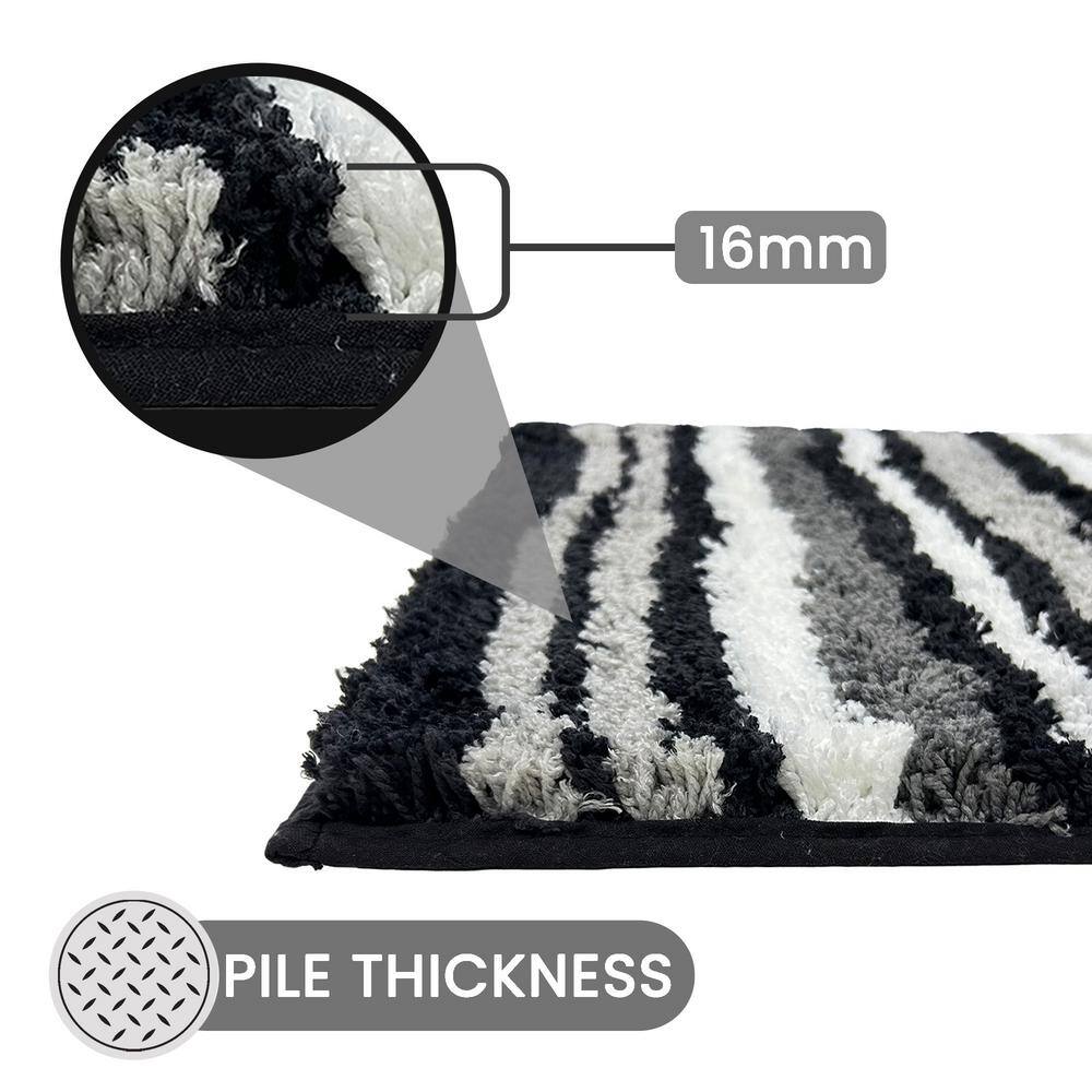 Griffie Luxe Soft Touch Graphite Polyester 24"x36" Bath Rug