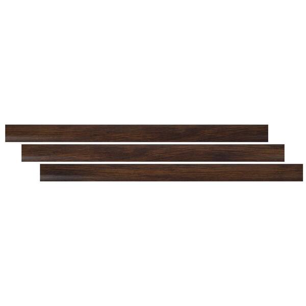 A&A Surfaces Antique Mahogany 1.25 in. T x 12.01 in. W x 47.24 in. L Luxury Vinyl Stair Tread Eased Edge (2-pieces/case), Medium