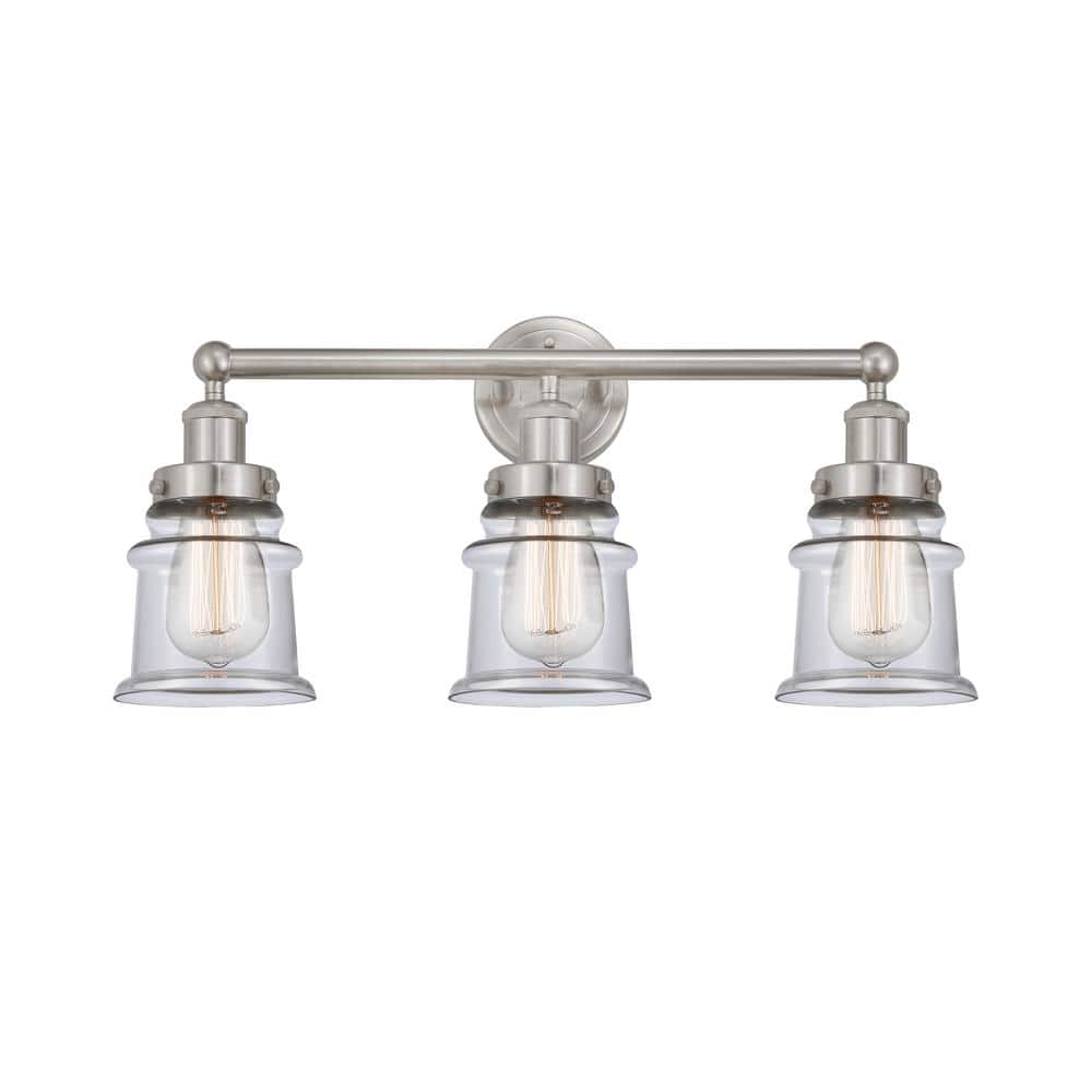 Canton 23.25 in. Brushed Satin Nickel, Clear Vanity Light with Clear Glass Shade price history on PriceWatchPro