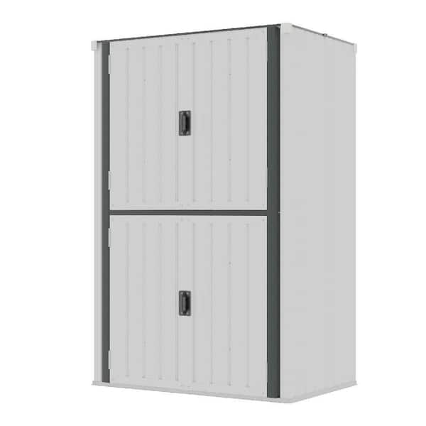 2 ft. W x 4 ft. D Metal Shed with Double Lockable Door in White (9.6 sq. ft. )