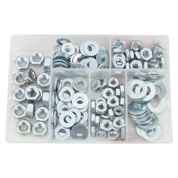 Everbilt 185-Piece Zinc-Plated Nuts and Washer Kit 803294 - The
