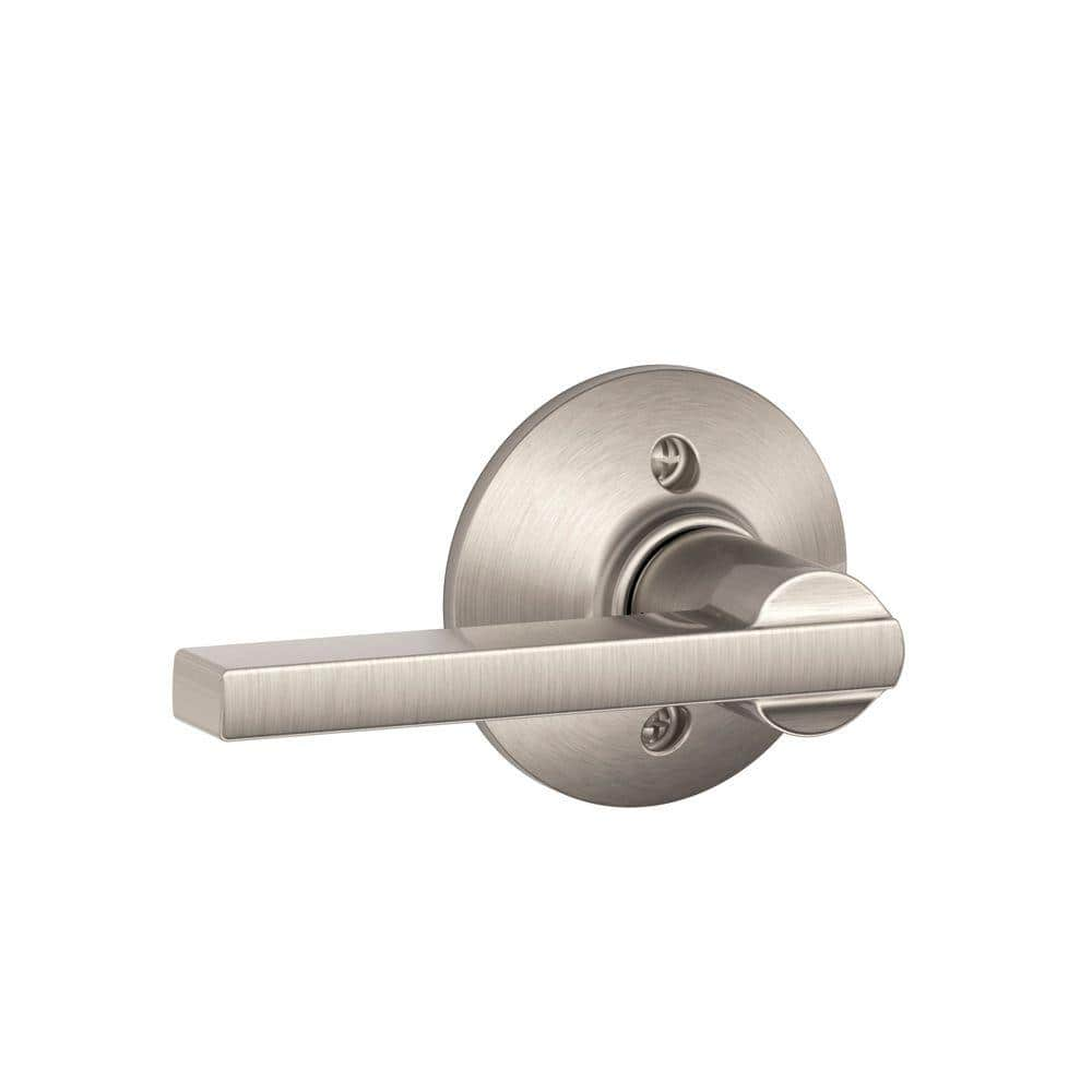 Schlage FC172LAT530COL Black Stainless Custom Latitude Non-Turning  Two-Sided Dummy Door Lever Set with Collins Trim 