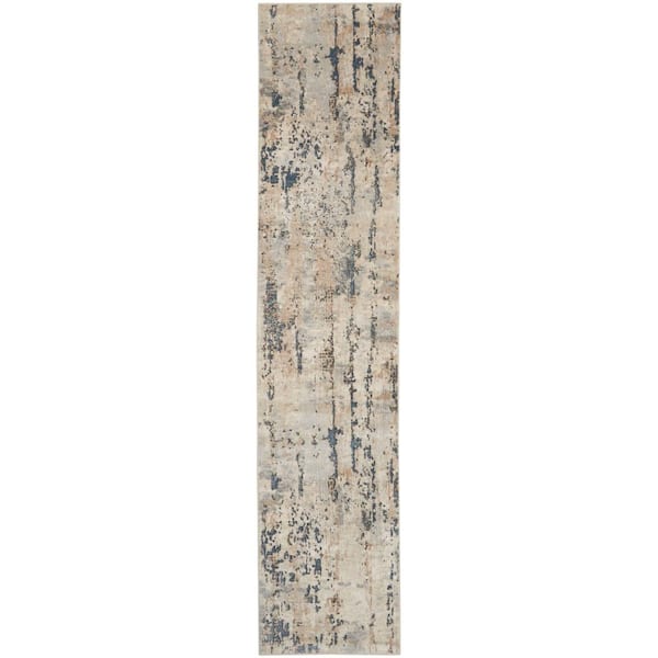 Concerto Beig/Grey 2 ft. x 8 ft. Distressed Rustic Kitchen Runner Area Rug