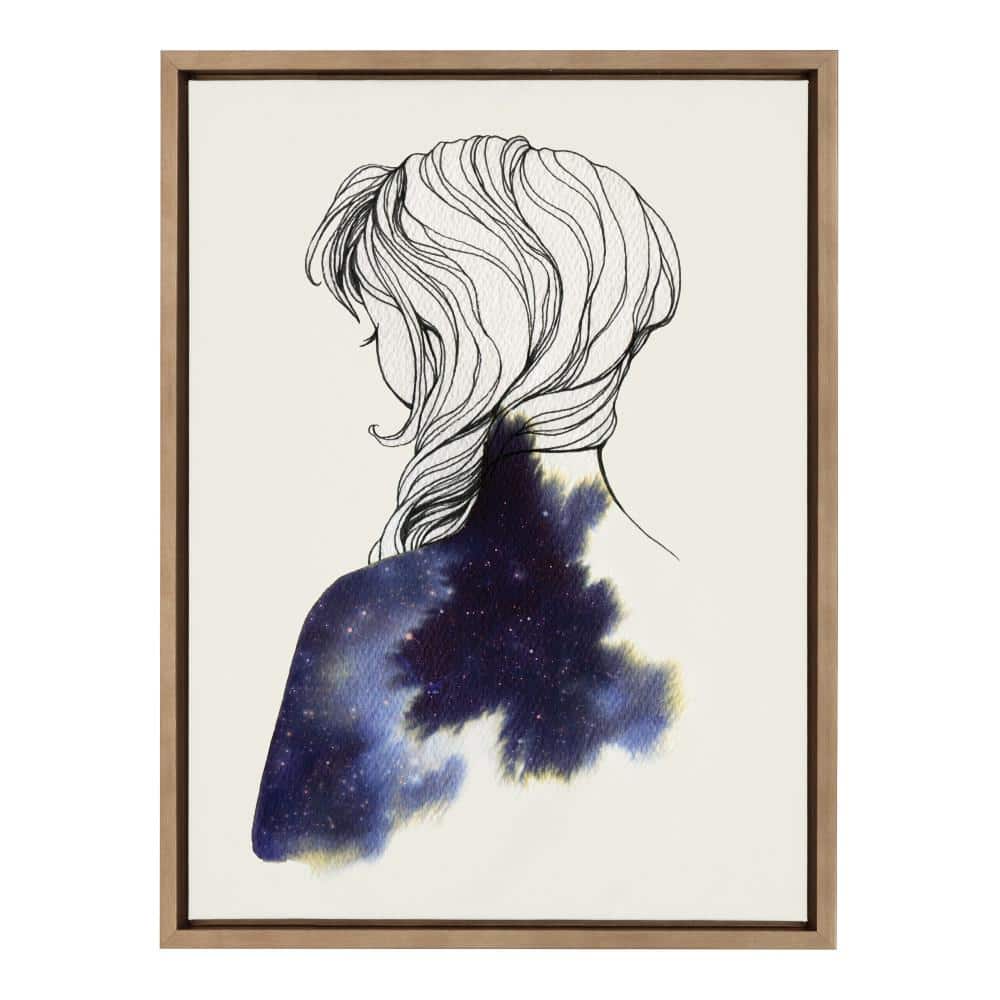 Gold Framed 18x24 Canvas Print of Female Portrait