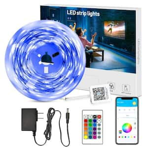 50 ft. Smart Plug-in Multi-Color Integrated LED Strip Light with Remote Control and App Control RGB