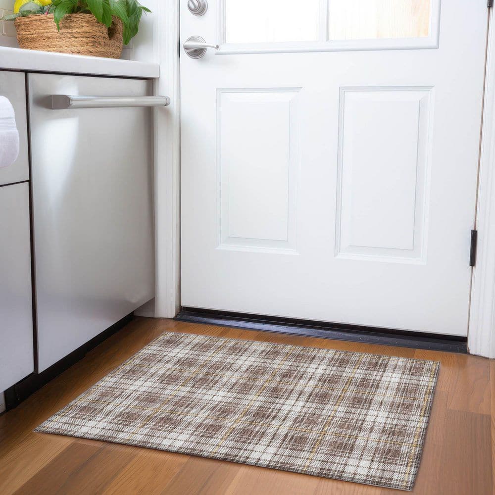 Mayfield Premium Machine Washable Abstract AMF993 Brown 2 ft. x 3 ft. Area Rug price history on PriceWatchPro