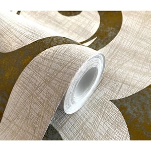 Gold Metallic Graphic Non-Woven Removable Wallpaper Roll