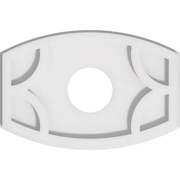 Ekena Millwork 1 in. P X 12 in. W X 8 in. H X 3 in. ID Kailey Architectural Grade PVC Contemporary Ceiling Medallion