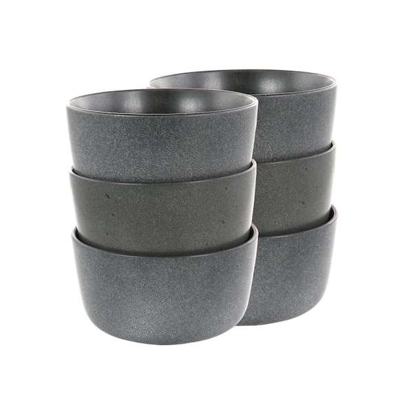 OUR TABLE Landon 24 fl.oz Truffle Gray 5.5in. Stoneware Bowl Set of 6