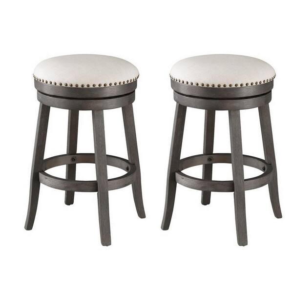 gray padded bar stools