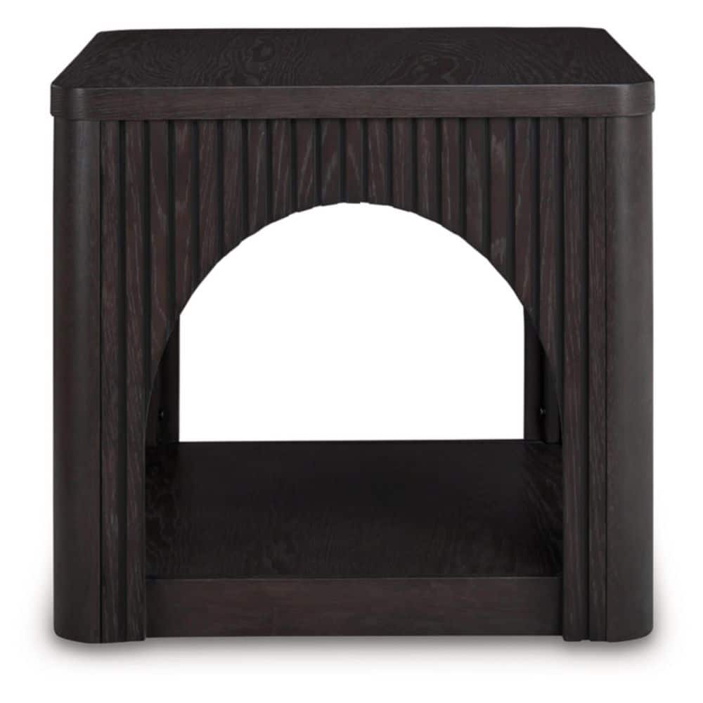 Noir Oak Latticework Modern Accent Table