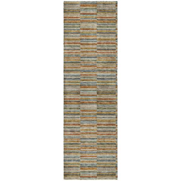 Dream Shag Premium Machine Washable Abstract ADS816 Paprika 2 ft. x 7 ft. Runner Rug