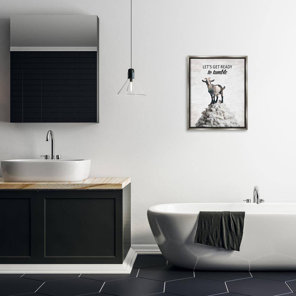 Ready To Tumble Laundry by Lettered and Lined Gray Floater Frame Typography Graphic Art Print 21 in. x 17 in. price history on PriceWatchPro