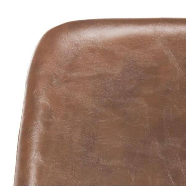 Fletcher Transitional Swivel Task Chair in Brown Leather with Chrome Base