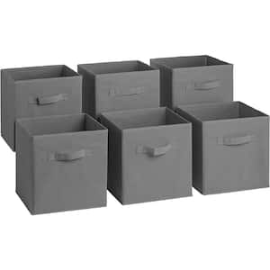11 in. H x 10.5 in. W x 11 in. D Gray Foldable Cube Storage Bin (6-Pack)