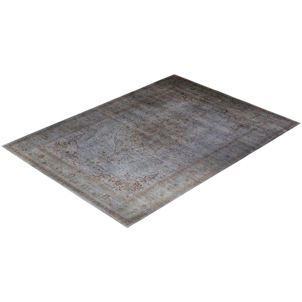 Overdyed Gray 10 ft. x 13 ft. 7 in. Wool Indoor Area Rug