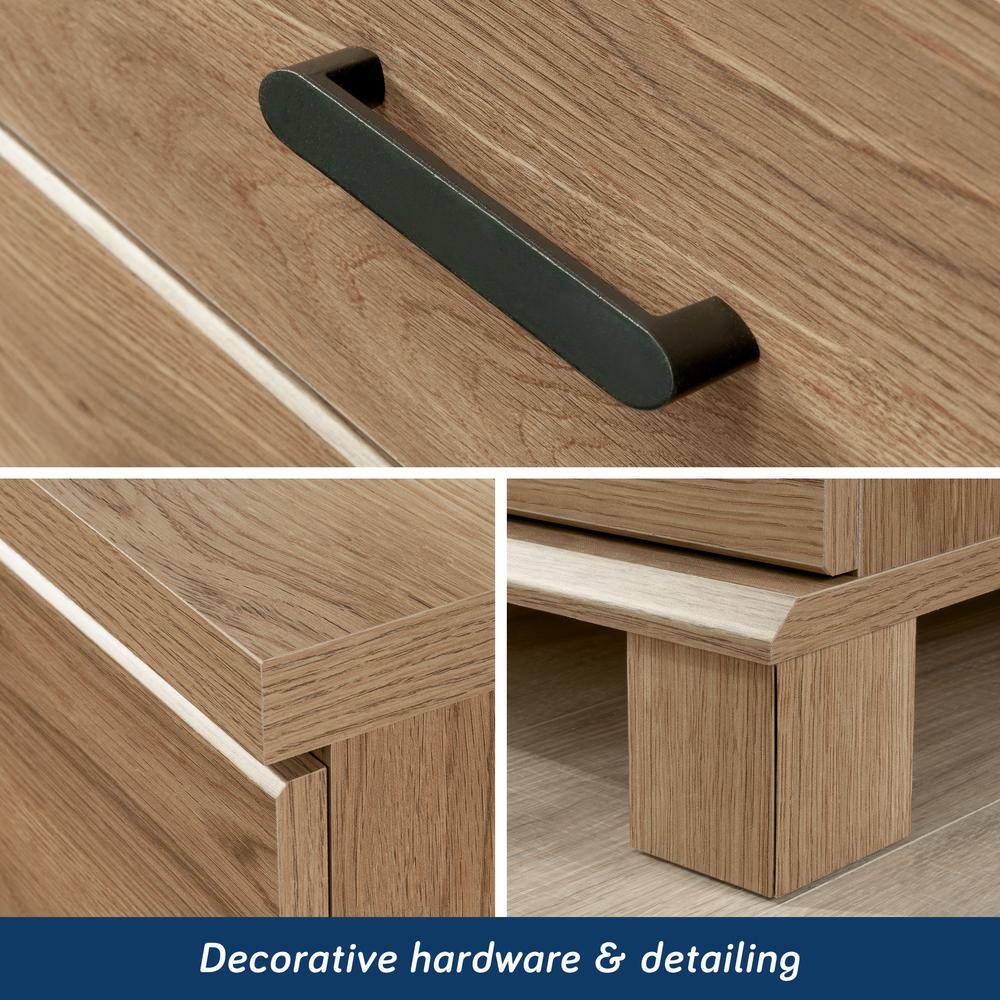 Timber Oak 4-Drawer Chest with Metal Handles