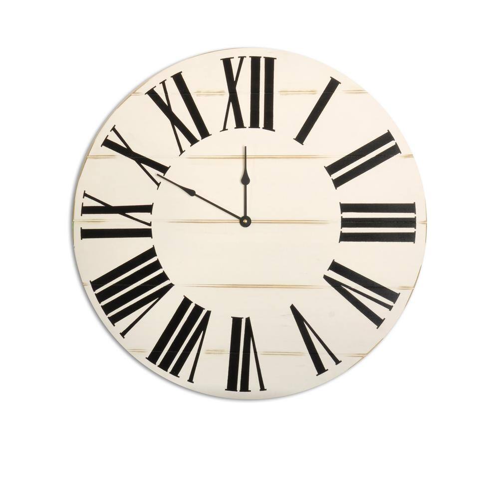 Brandtworks 24 In Oversized Horizontal Farmhouse Wall Clock Hcfh 024 The Home Depot