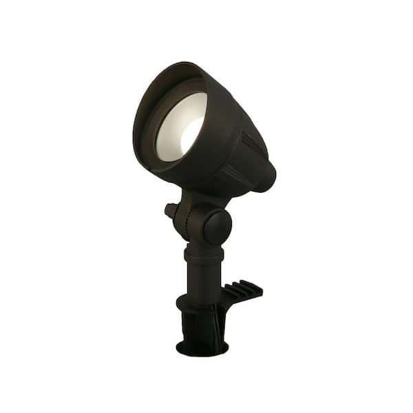 Hampton Bay 230 Lumen Low Voltage Millennium Bronze Hardwired Adjustable Light Color Integrated LED Outdoor Landscape Flood Light