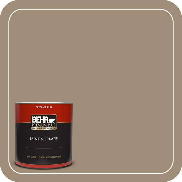 BEHR PREMIUM PLUS 1 qt. #ECC-17-1 Cottage Walk Flat Exterior Paint & Primer