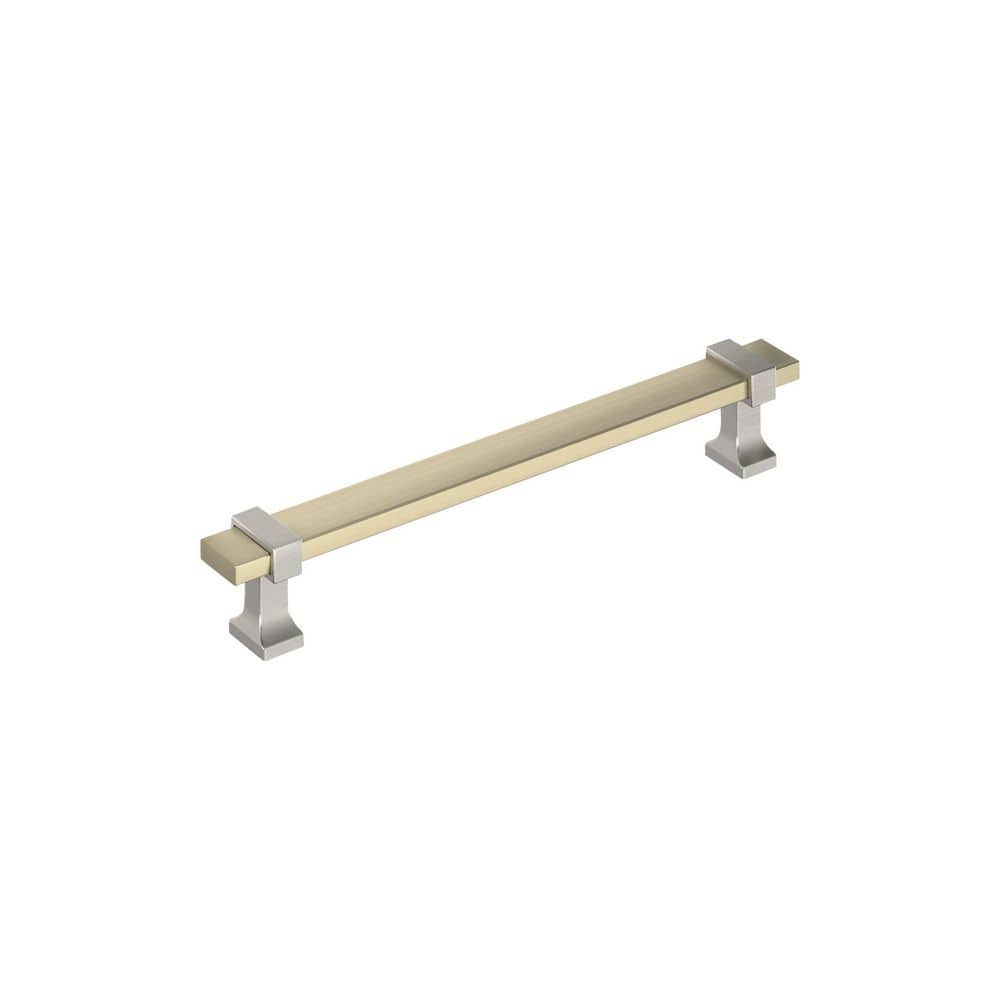 Overton 6-5/16 in. (160mm) Center-to-Center Modern Golden Champagne/Satin Nickel Bar Cabinet Pull price history on PriceWatchPro