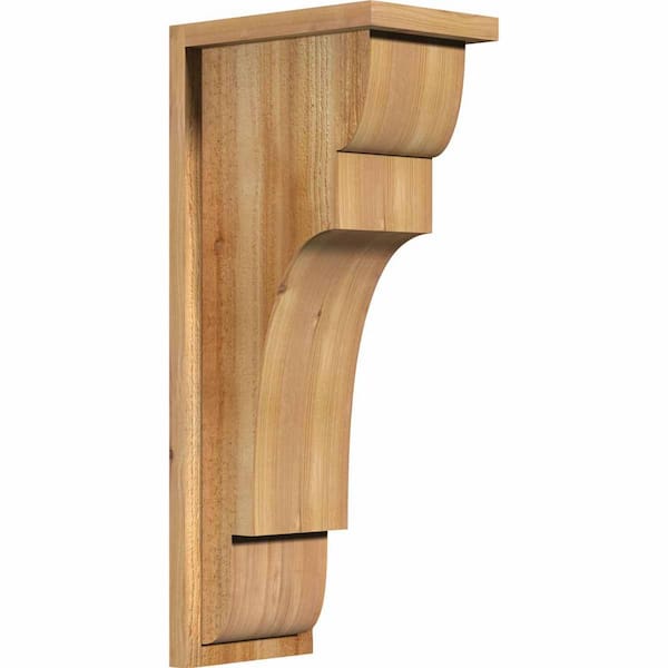 Ekena Millwork 8 in. x 12 in. x 28 in. New Brighton Rough Sawn Western Red Cedar Corbel with Backplate