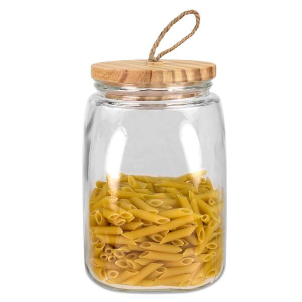 Home Basics 91 oz. Glass Jar with Wooden Top