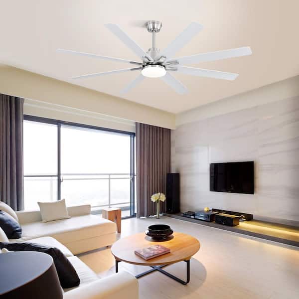 Avex 66 in. Smart Indoor Brushed Nickel Standard Ceiling Fan with Remote Control and Dimmable Integrated LED