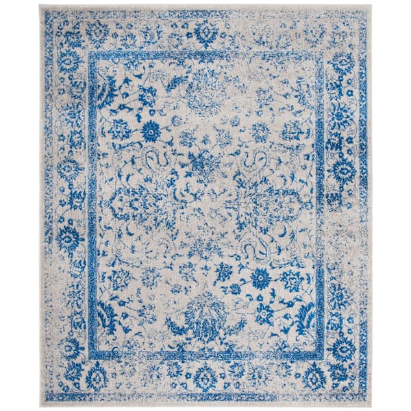 SAFAVIEH Adirondack Gray/Blue 8 ft. x 10 ft. Border Distressed Area Rug