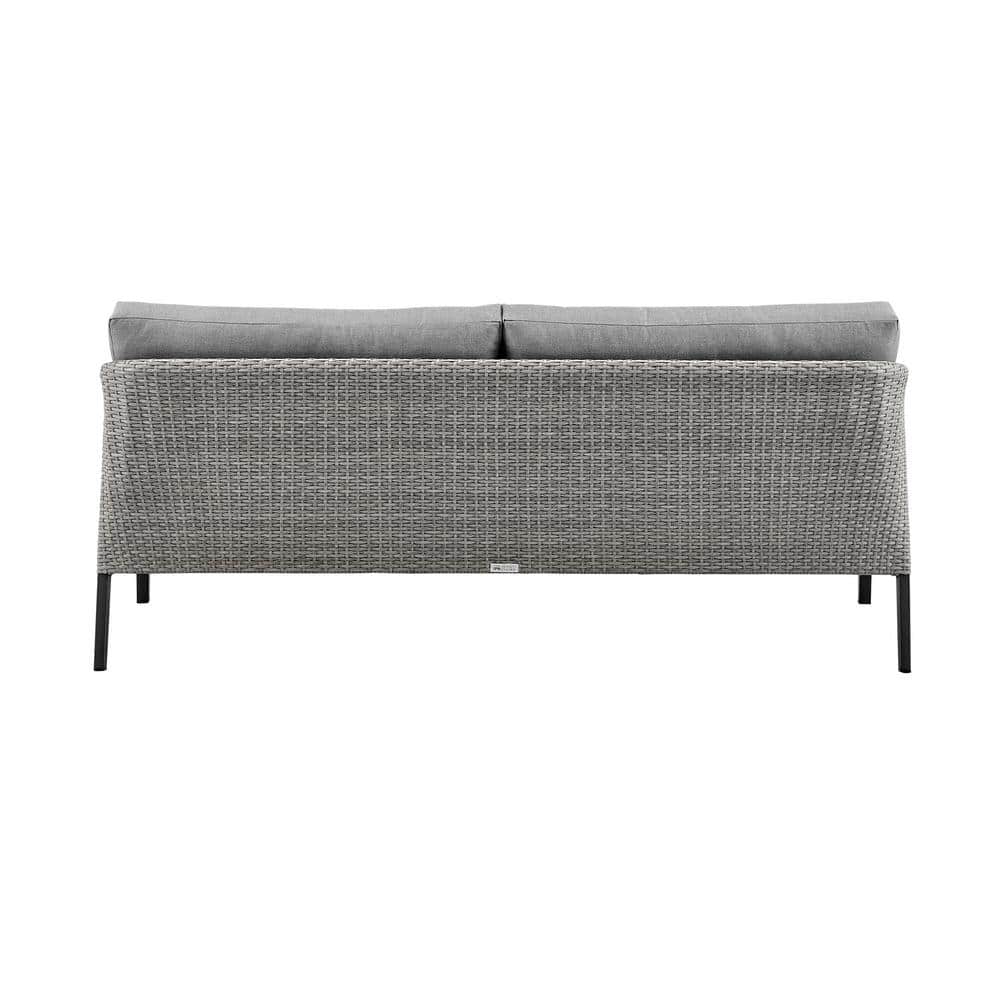 Aileen 5-Person Black Aluminum and Wicker Outdoor Lounge Set with Gray Cushions