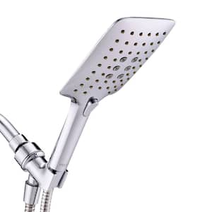 ACA 3-Spray Patterns with 1.8 GPM 5 in. Rectangle Wall Mount Handheld Shower Head with Hose in Chrome