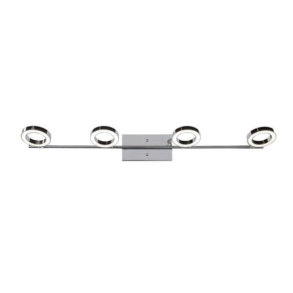 Varaluz Halo 4-Light Polished Chrome LED Bath Vanity Light