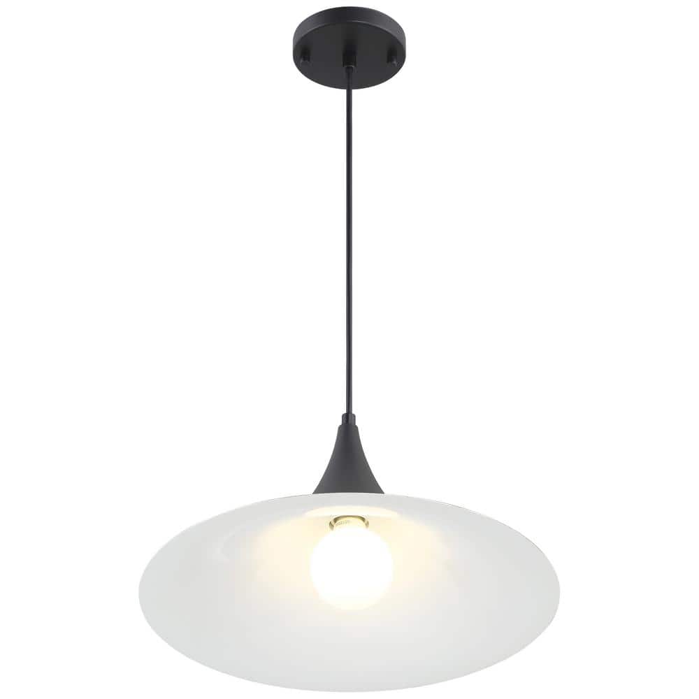 Costa Matte Black and White Steel LED Pendant Light