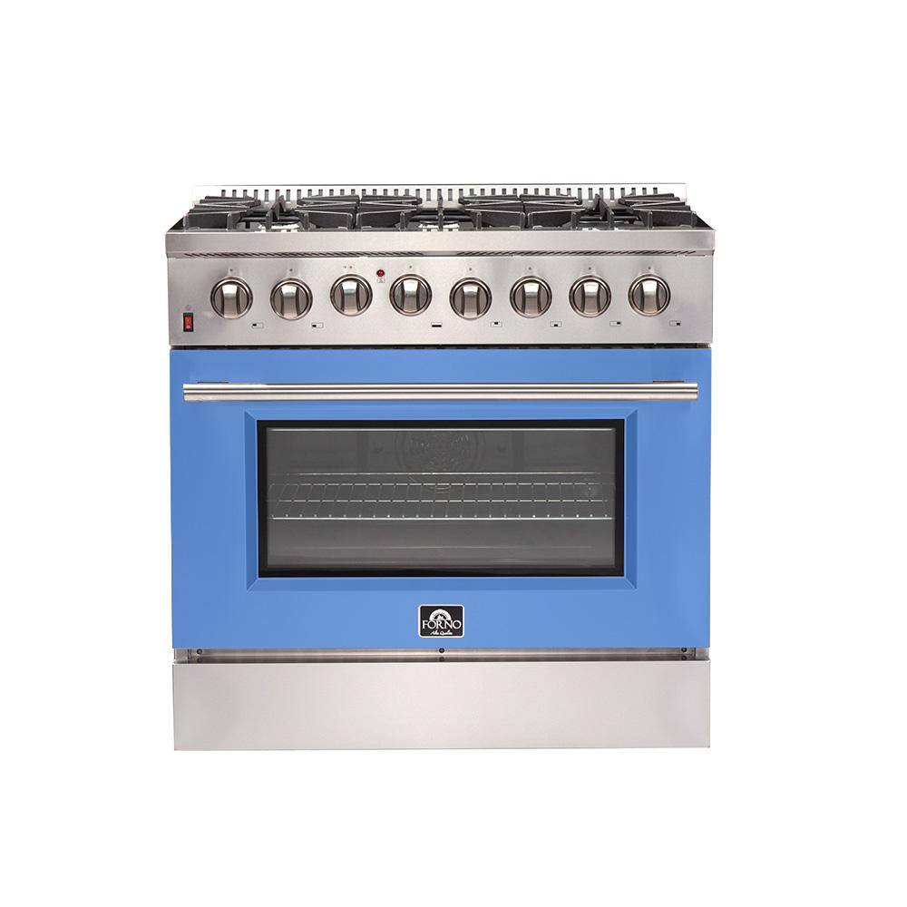 Galiano 36 in. Dual Fuel Range Stainless Steel with Blue Door, 6-Burners, 5.36 cu.ft. True Convection Oven price history on PriceWatchPro