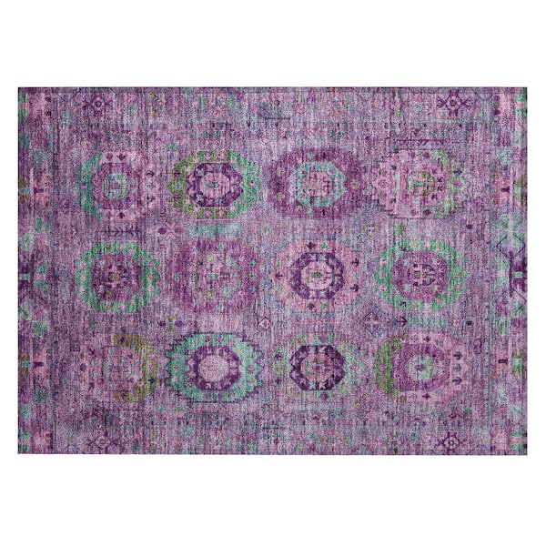 Chantille Machine Washable Indoor/Outdoor Abstract ACN2228 Purple 1 ft. 8 in. x 2 ft. 6 in. Accent Rug