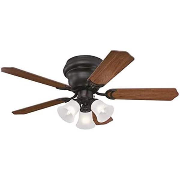 42 in. Oil Rubbed Bronze Ceiling Fan with LED Light and Reversible Dark Cherry/Walnut Blades