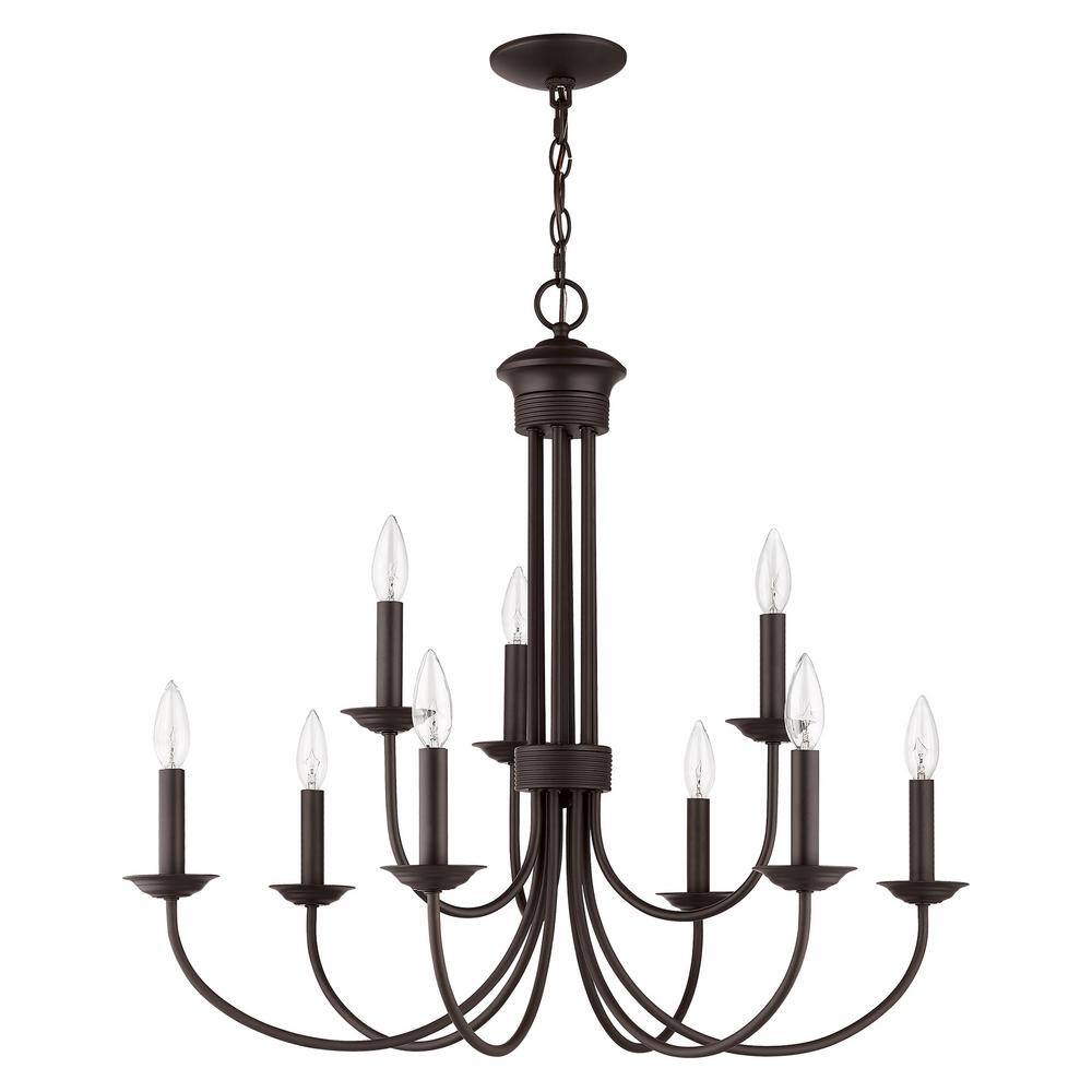 Estate Bronze 9-Light Classic Steel Chandelier