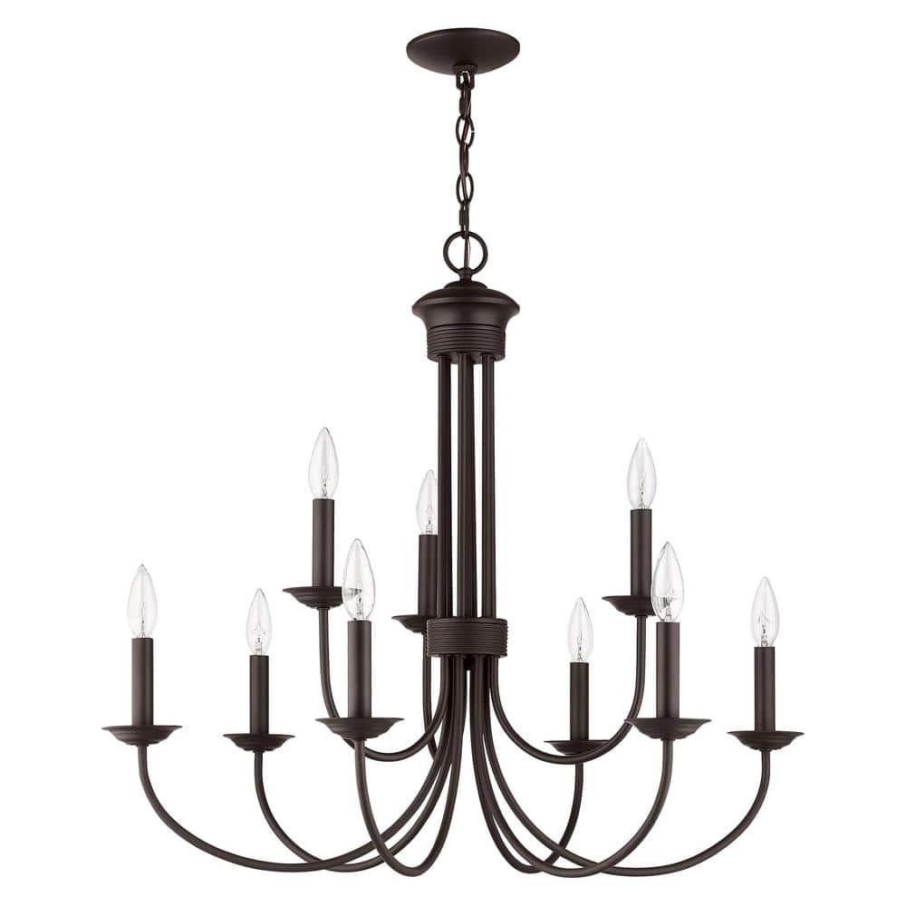 Estate Bronze 9-Light Classic Steel Chandelier