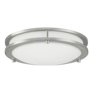 Flaxmere 12 in. Modern Brushed Nickel 3 CCT Integrated LED Flush Mount for Kitchens or Bedrooms