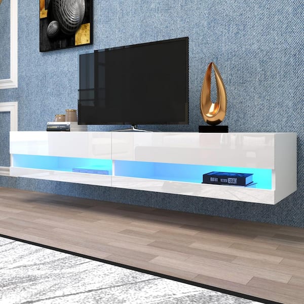 Magic Home 16 5 In White Led Lighting, Console Table For Wall Mounted Tv