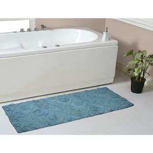 Modesto Bath Rug 100% Cotton Bath Rugs Set, 21 in. x54 in. Runner, Blue