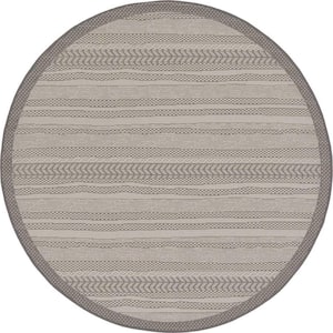 Outdoor Lines Gray 6' 0 x 6' 0 Round Rug
