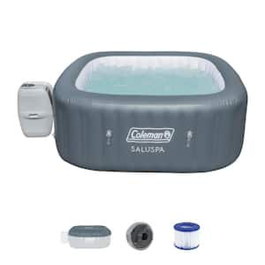 SaluSpa 6-Person 114 AirJets Inflatable Squared Hot Tub Spa, Grey