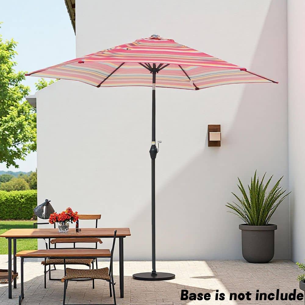 9 ft. Aluminum Market Umbrella with Crank and Push Button Tilt Outdoor Patio Umbrella in Multicolor price history on PriceWatchPro